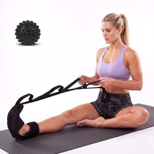 Calf Stretching Strap with Massage Ball