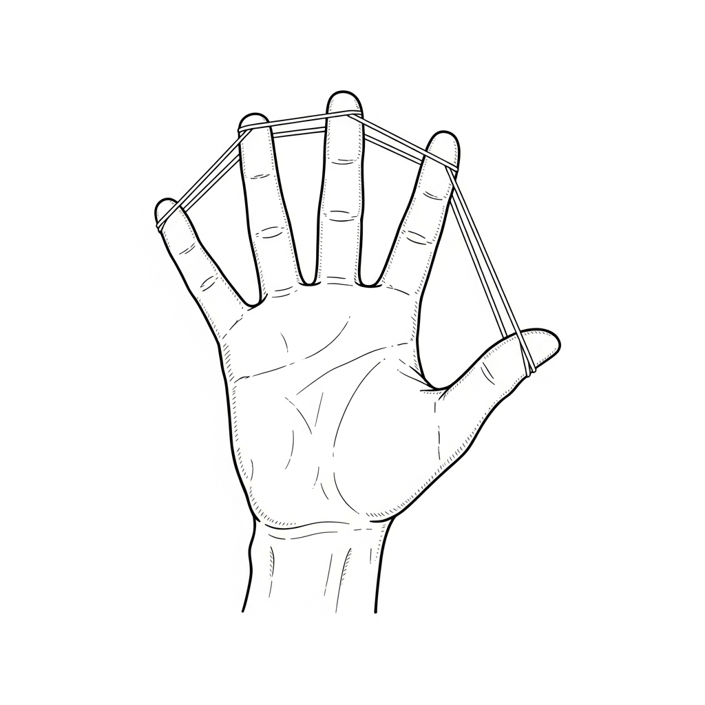 Illustration of open hand goal for stroke hand rehabilitation