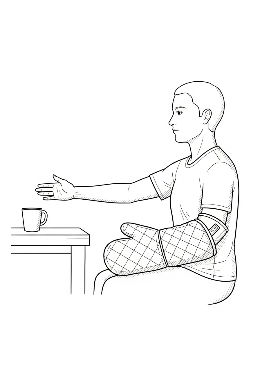 Constraint-induced movement therapy illustration — intent-driven repetition for stroke hand recovery