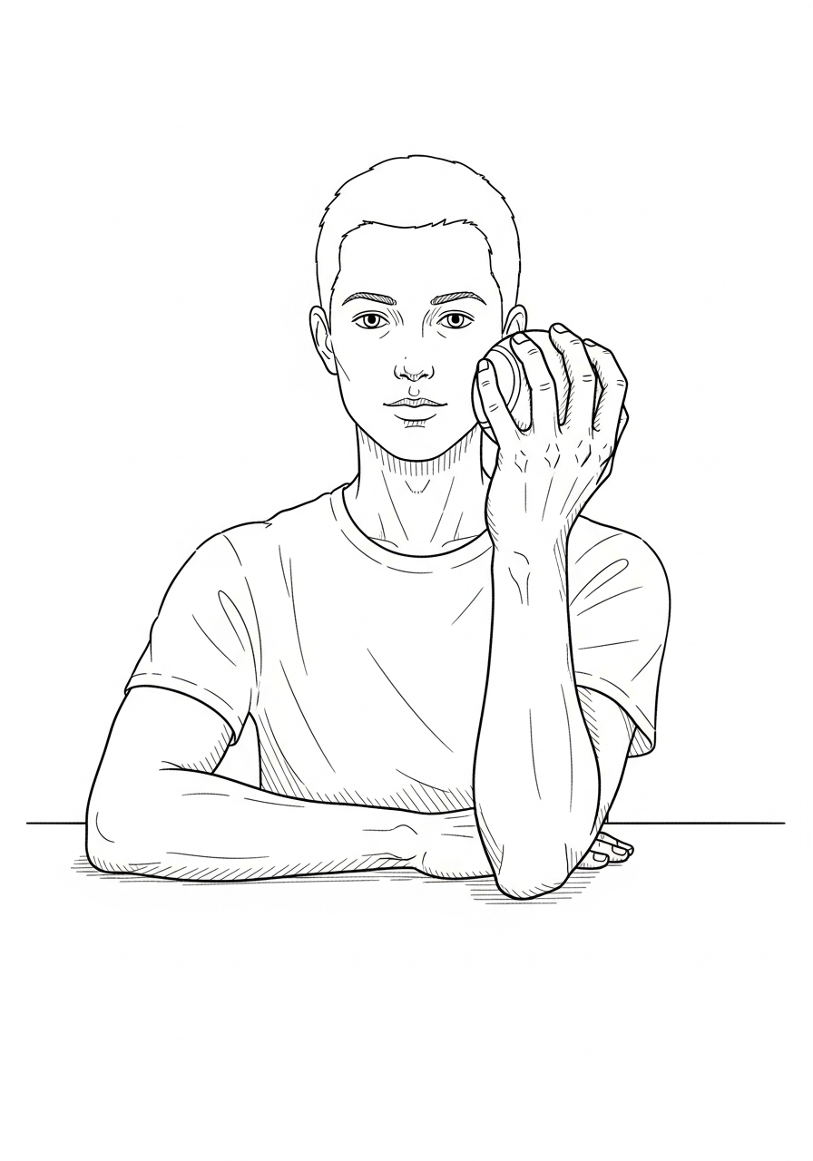 Illustration of hand squeeze and grip exercise for stroke hand rehabilitation